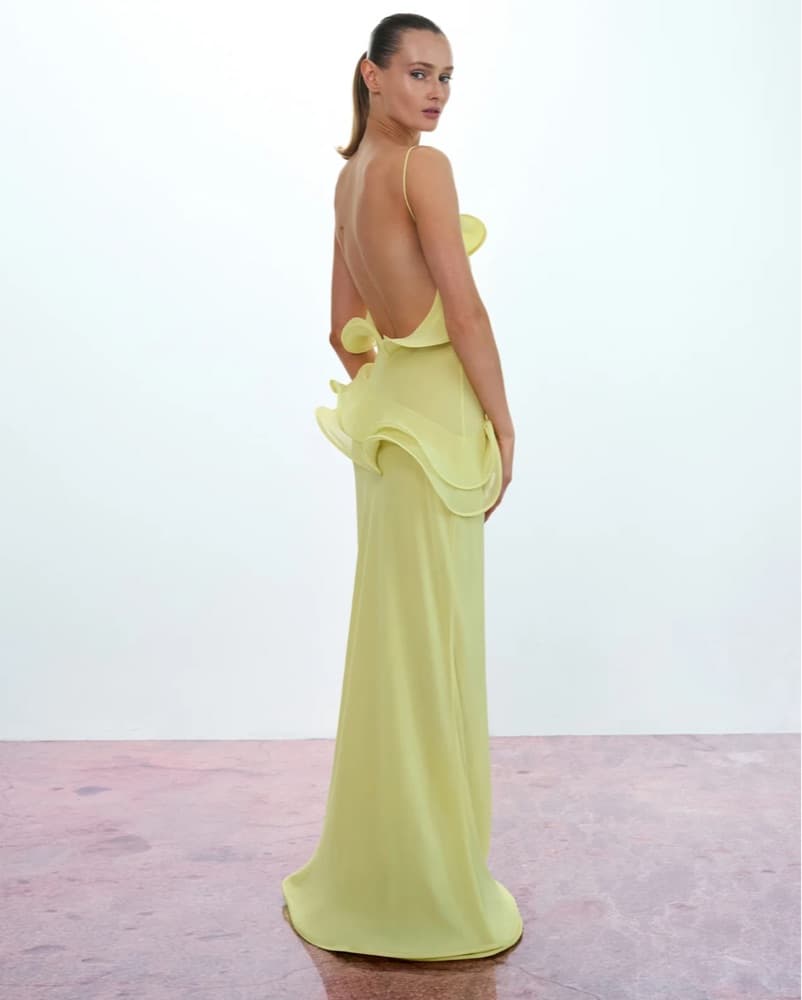  SELEZZA LONDON Maxi Dress in Yellow - Image 1