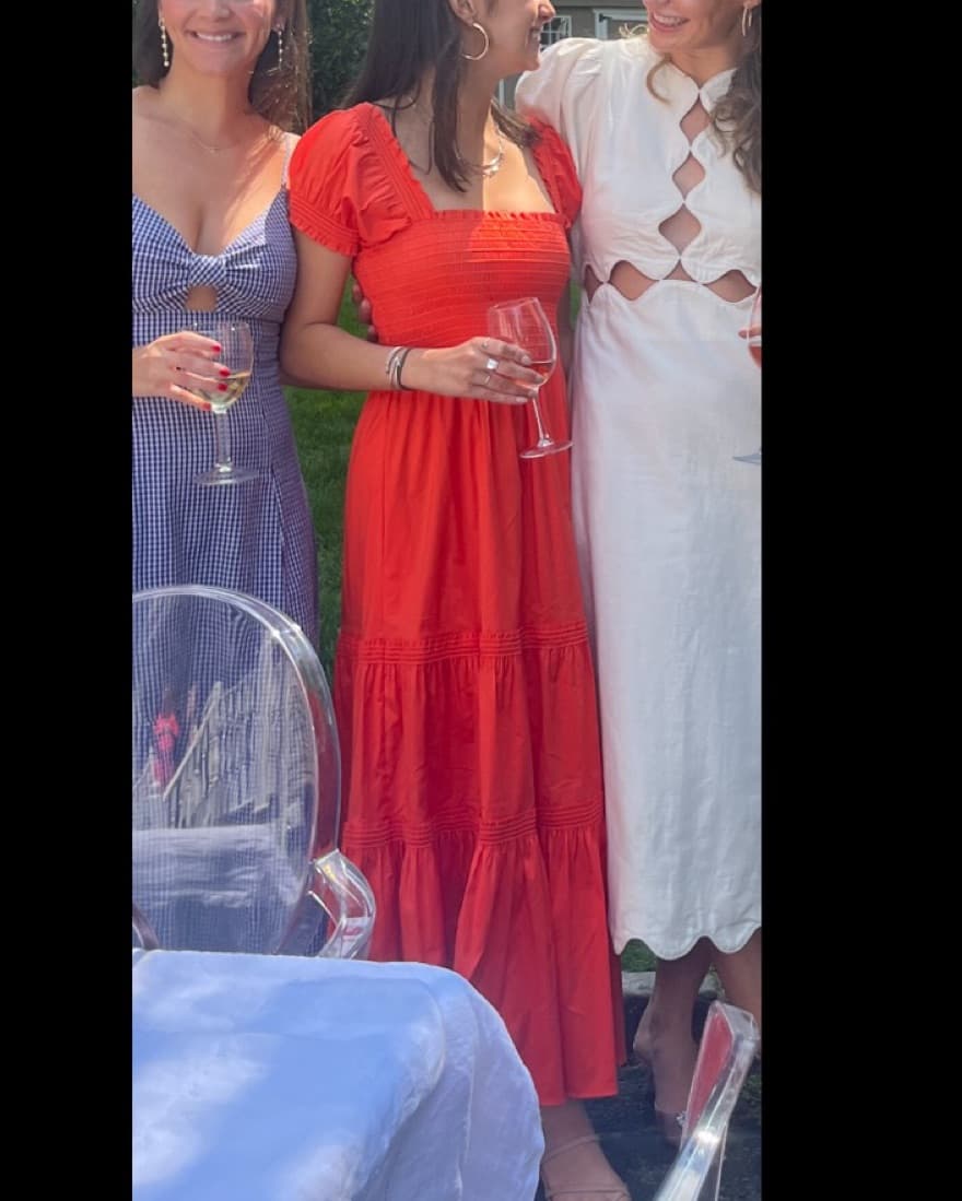 Vibrant Red Tiered Maxi Dress - Image 4