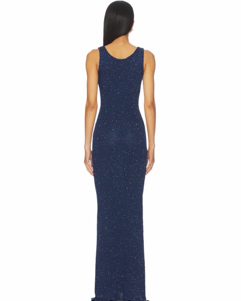 Ana Dress in Navy Sequin - Image 2