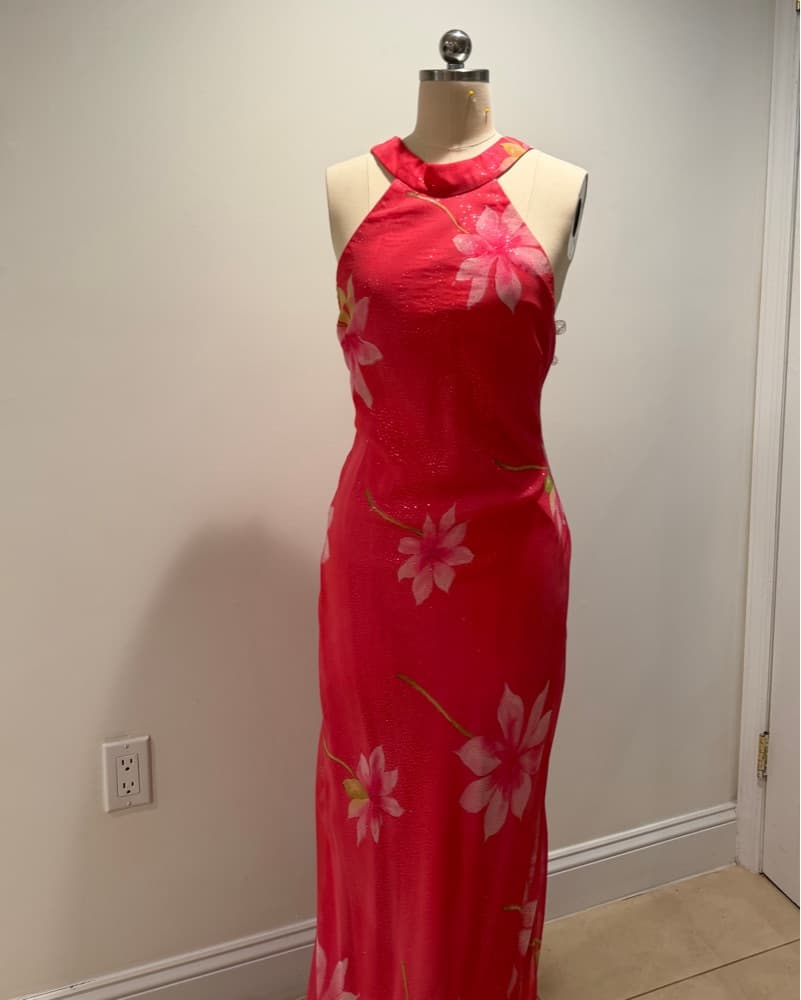 Vibrant Floral Halter Dress - Image 1