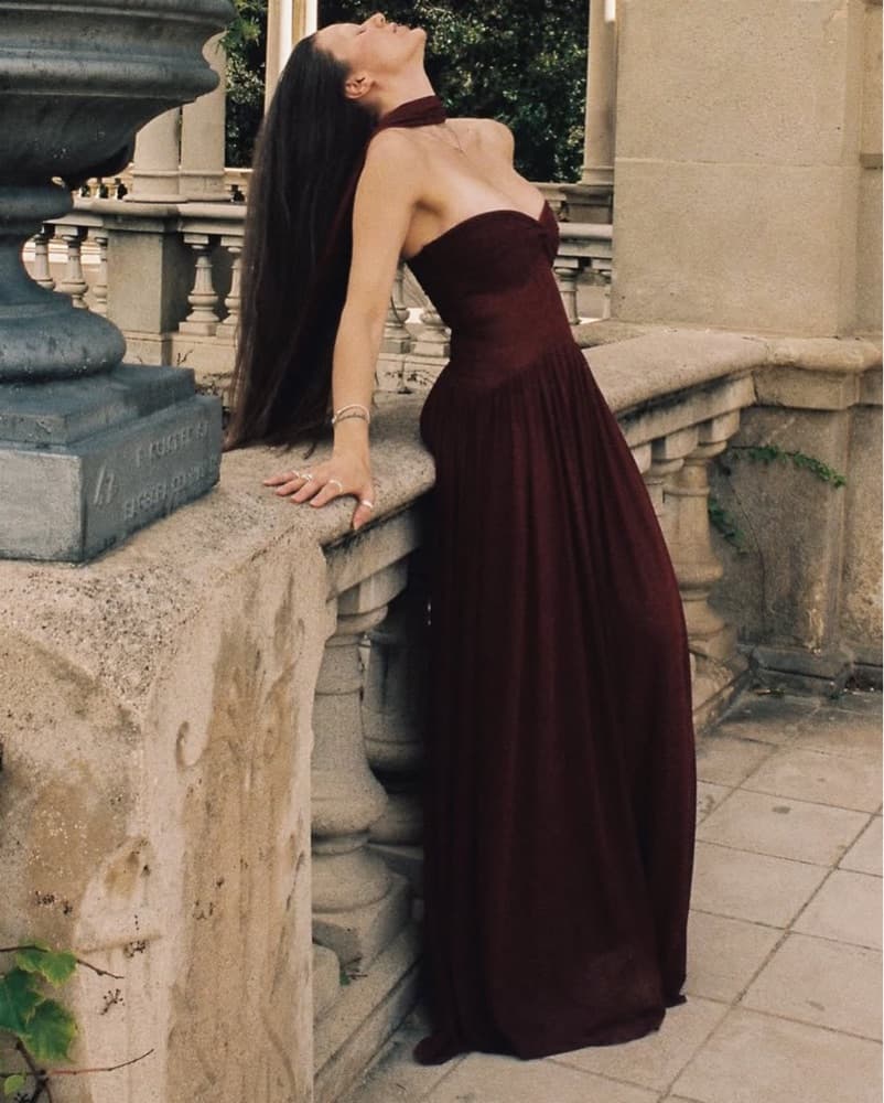 Burgundy Opheila Dress  - Image 6