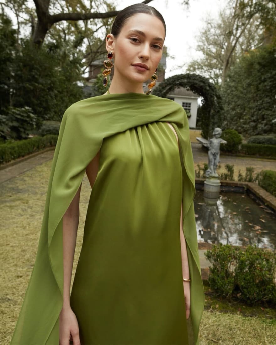 Alexis Green Scarf Maxi Dress  - Image 3