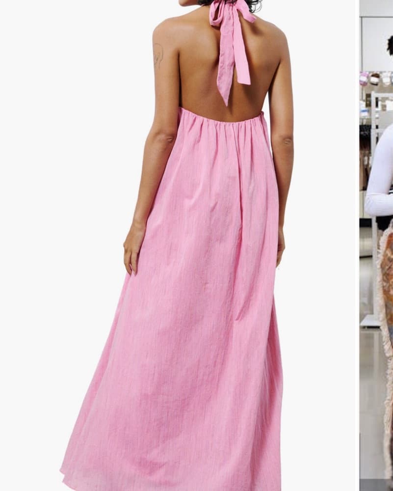 Pink Halter Maxi Dress FRNCH - Image 3