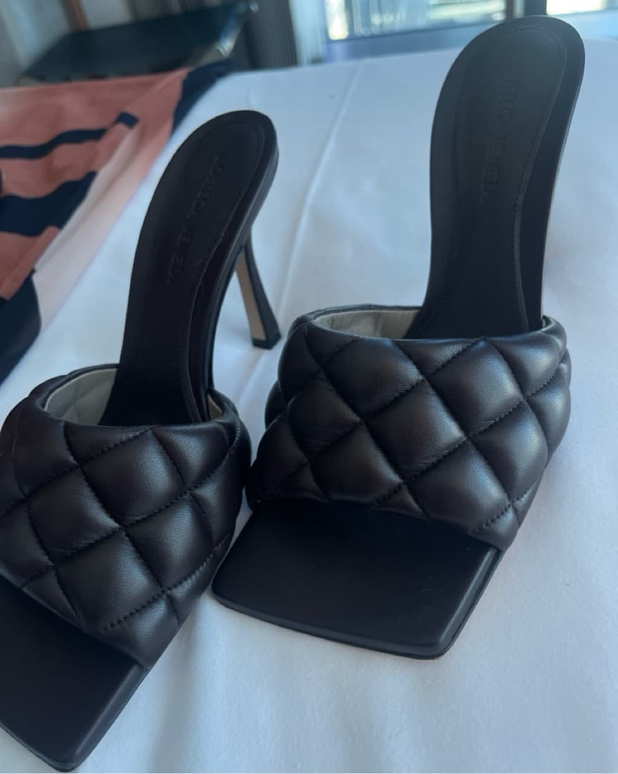 Chocolate Brown Heeled Mules - Image 2