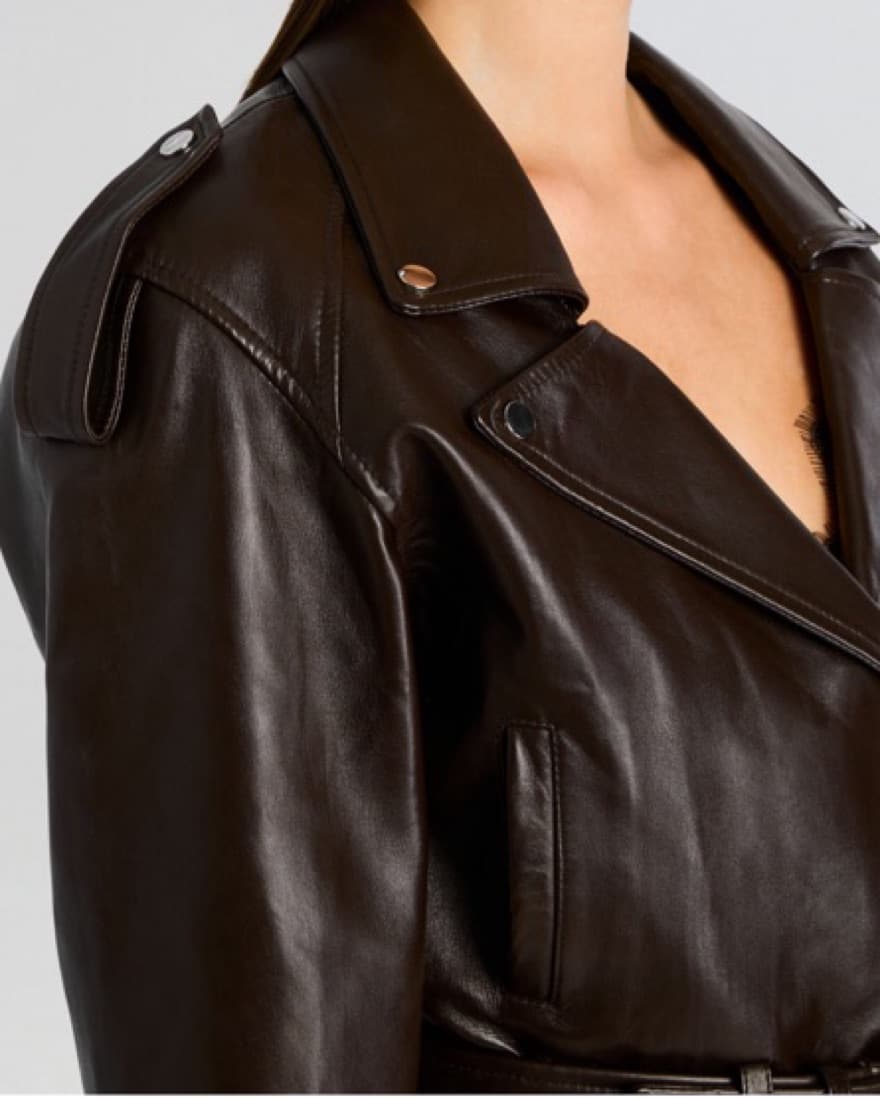 $800 Retrofete Brown Leather Jacket  - Image 2