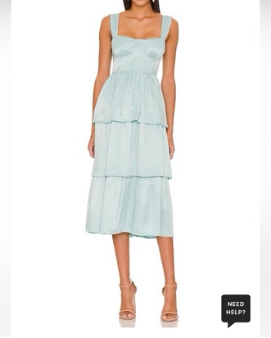 We wore what satin tiered dress - Image 1