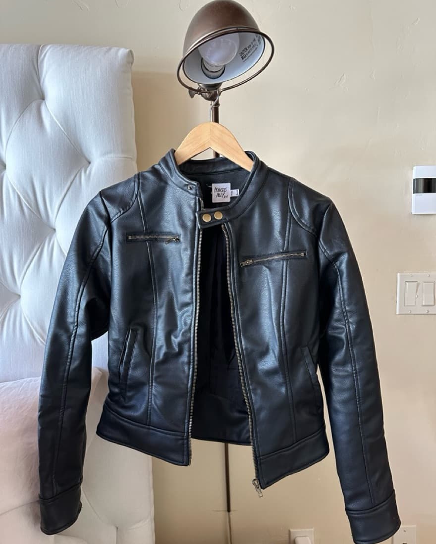 Princess Polly Black Leather Jacket - Image 2