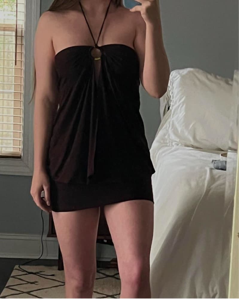 Vintage Halter Mini Dress - Image 5