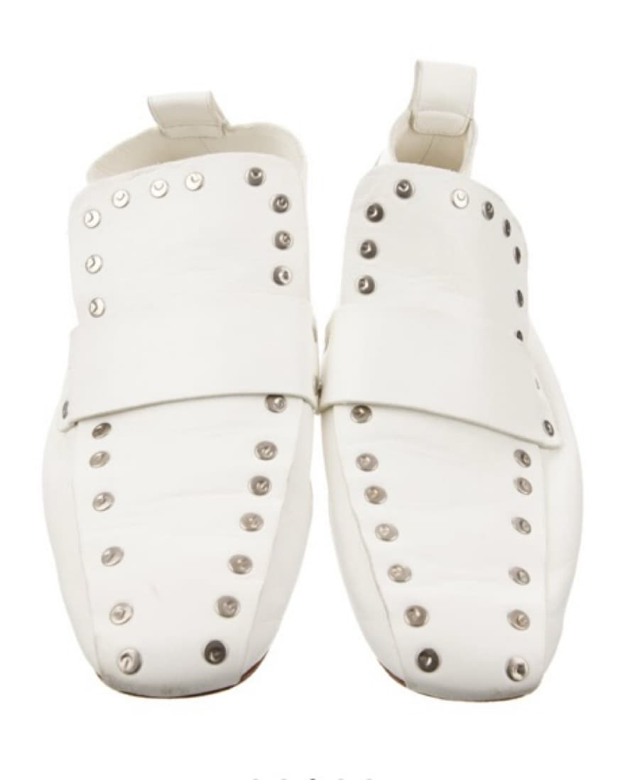 Celine White Studded Loafers  - Image 3