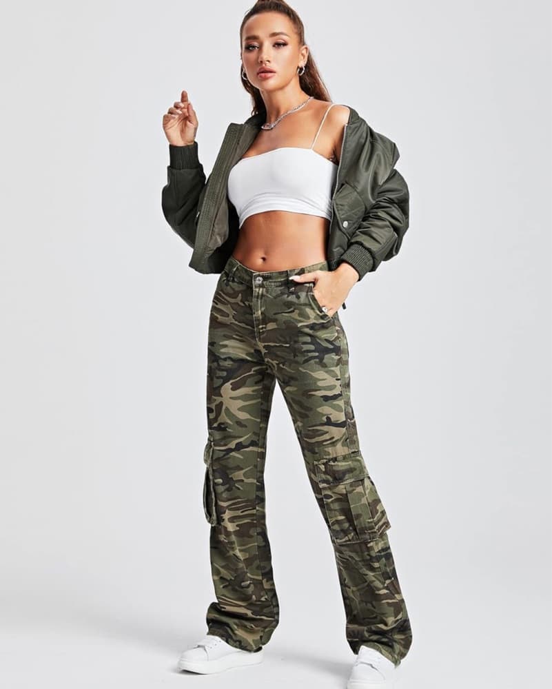 Wide Leg Denim Army Pants - Image 2