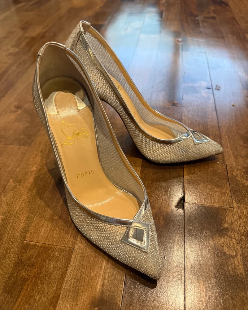 Louboutin gold Mesh Neoalto Pumps 7.5  - Image 5