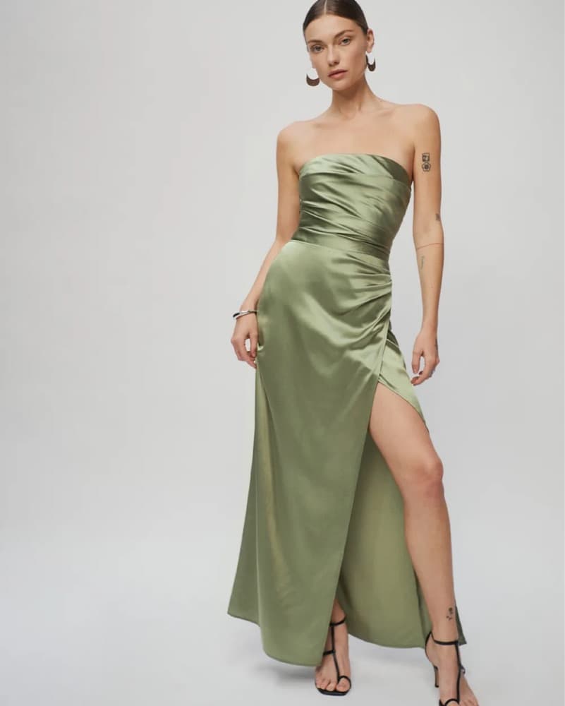 Reformation Barrow Silk Dress - Image 2
