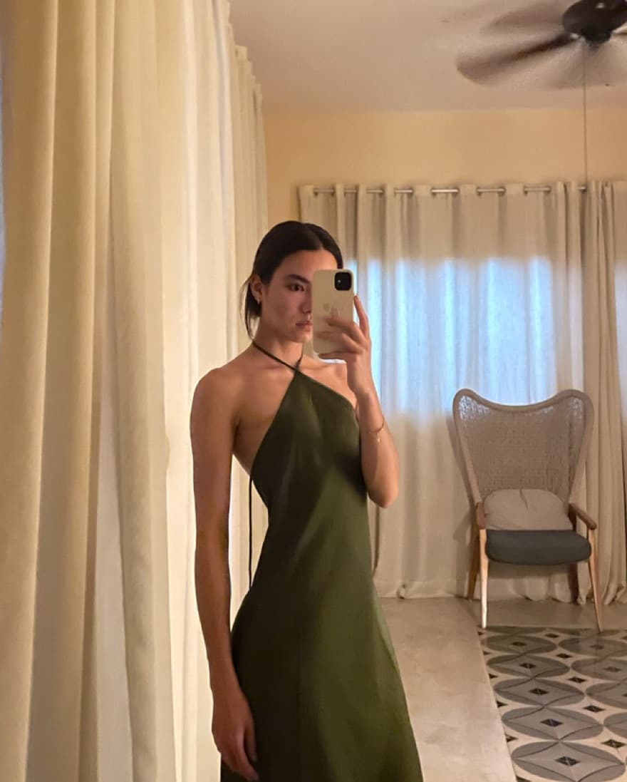 Green Halter Dress - Image 1