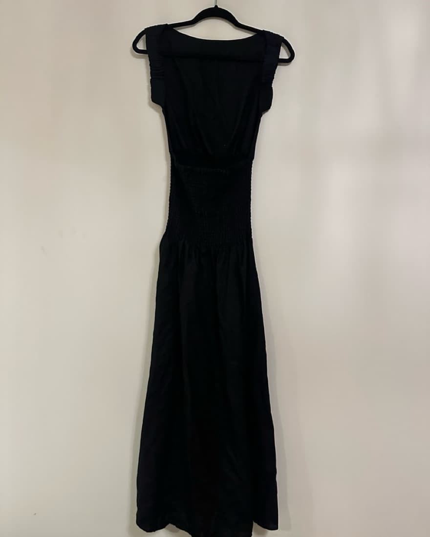 SIR The Label Black Linen Maxi Dress with Open Back - Image 4