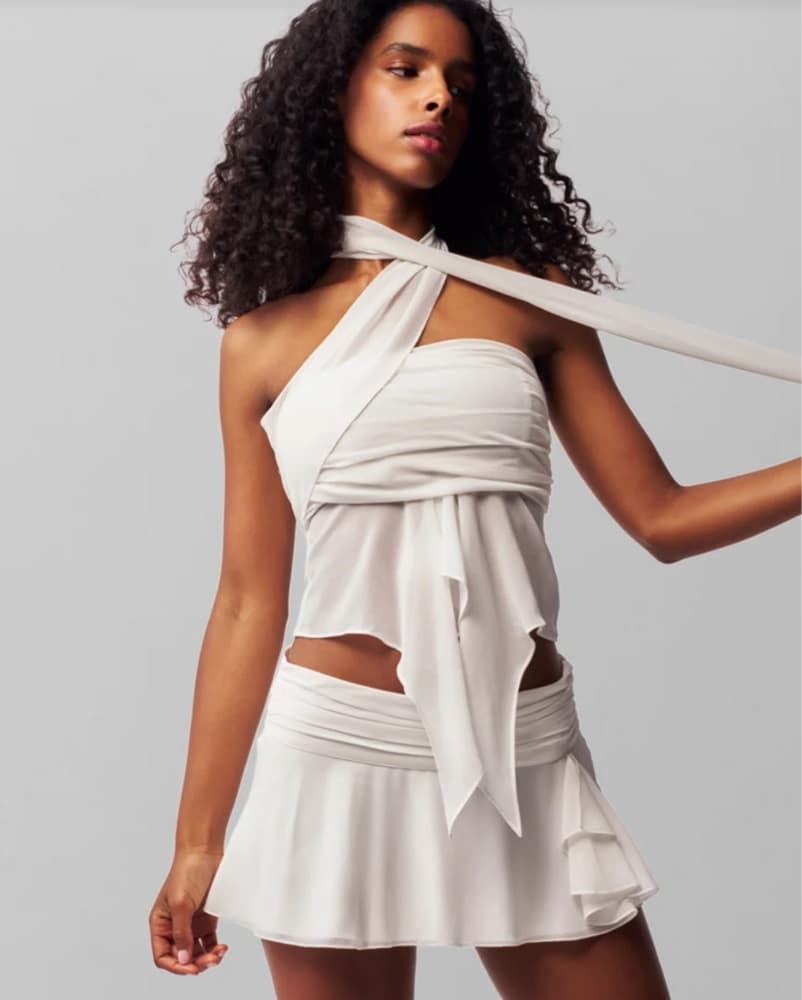 Danielle Guizio Chiffon Wrap Around Top - Image 2