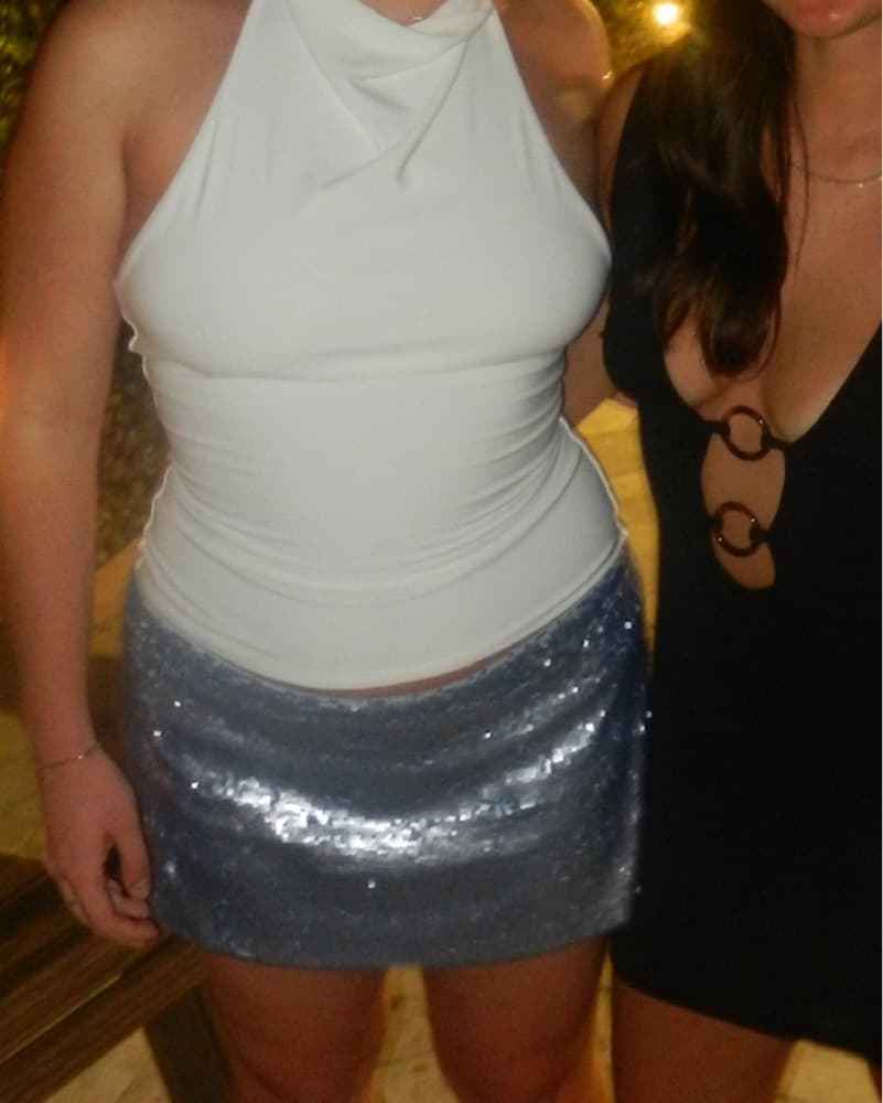 Guizio Matte Sequin Blue Mini Skirt - Image 6