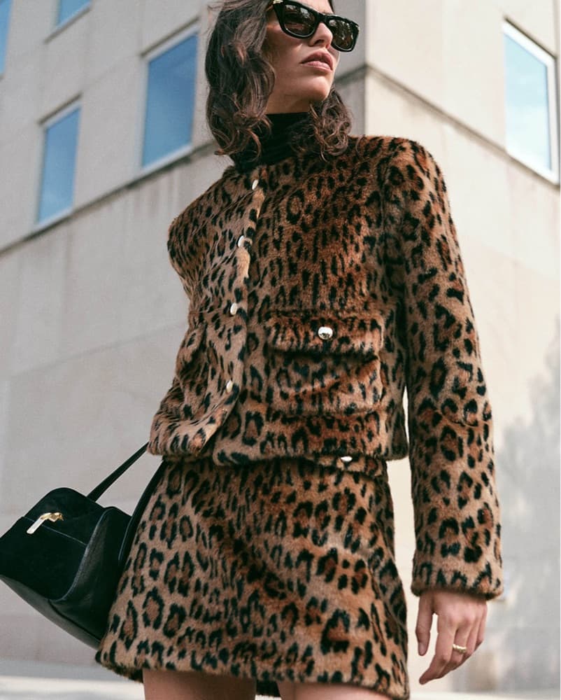 Maje Faux Fur Leopard Coat - Image 2