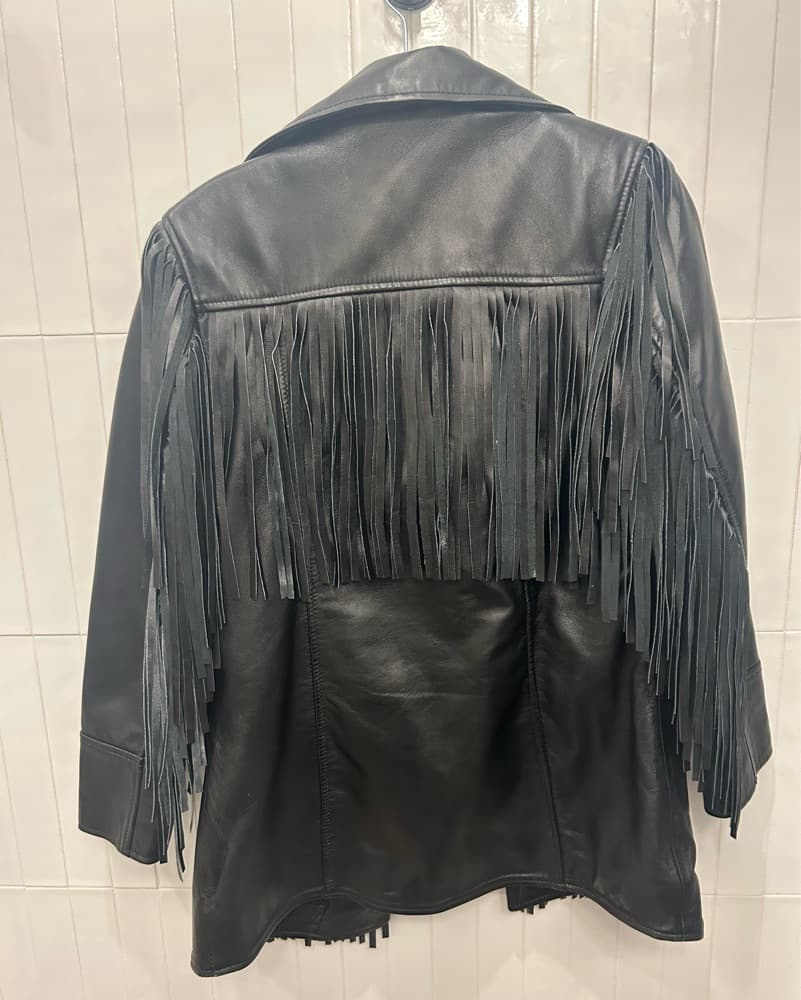 Fringe Leather Jacket - Image 2