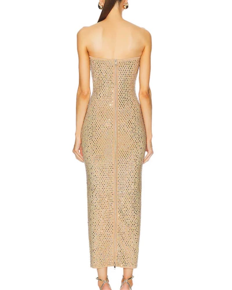 Retrofete Gold Boa Dress - Image 3