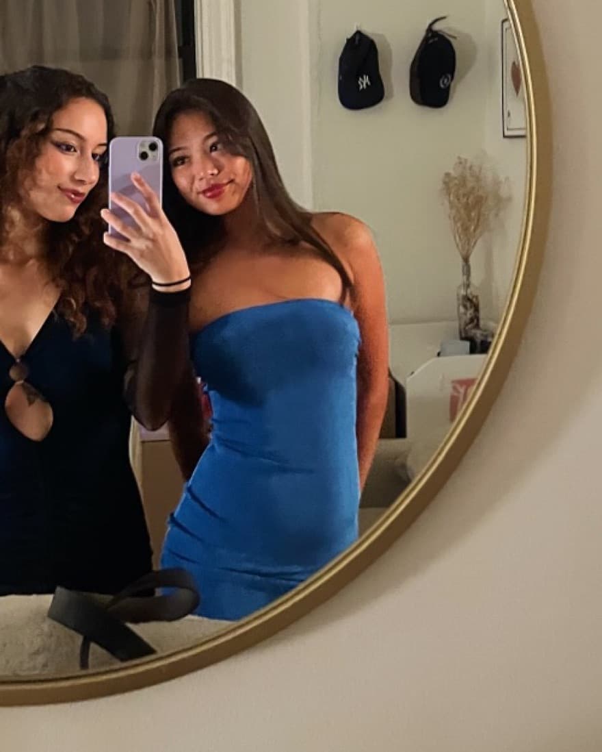 Strapless Blue Mini Dress - Image 2