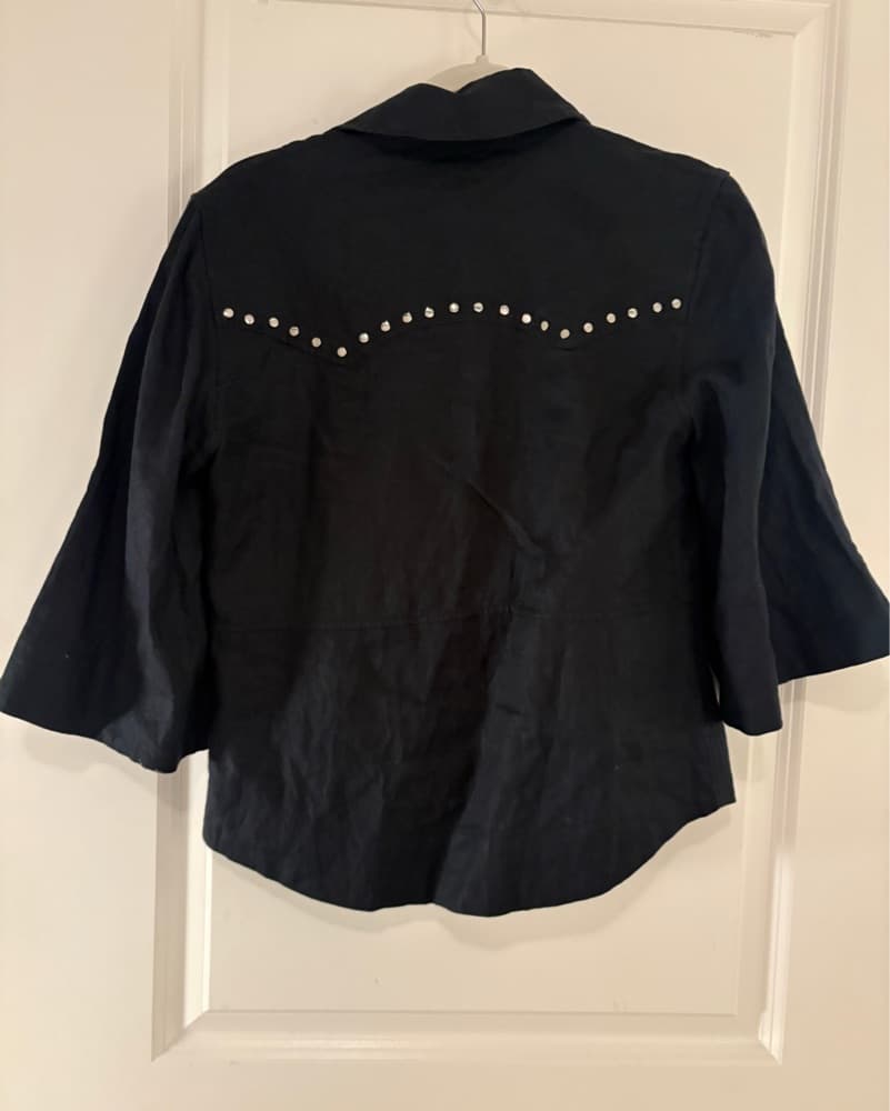 Ganni Studded Linen Shirt - Image 3
