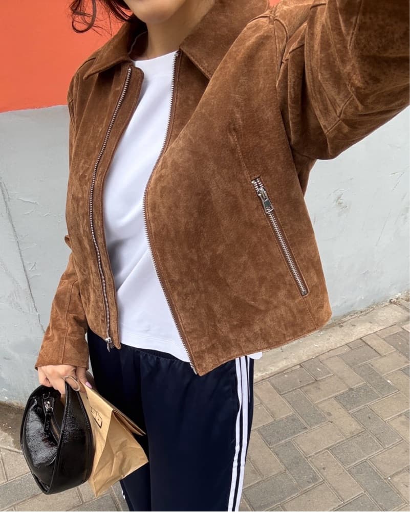 Zara Suede Zip Jacket - Image 2