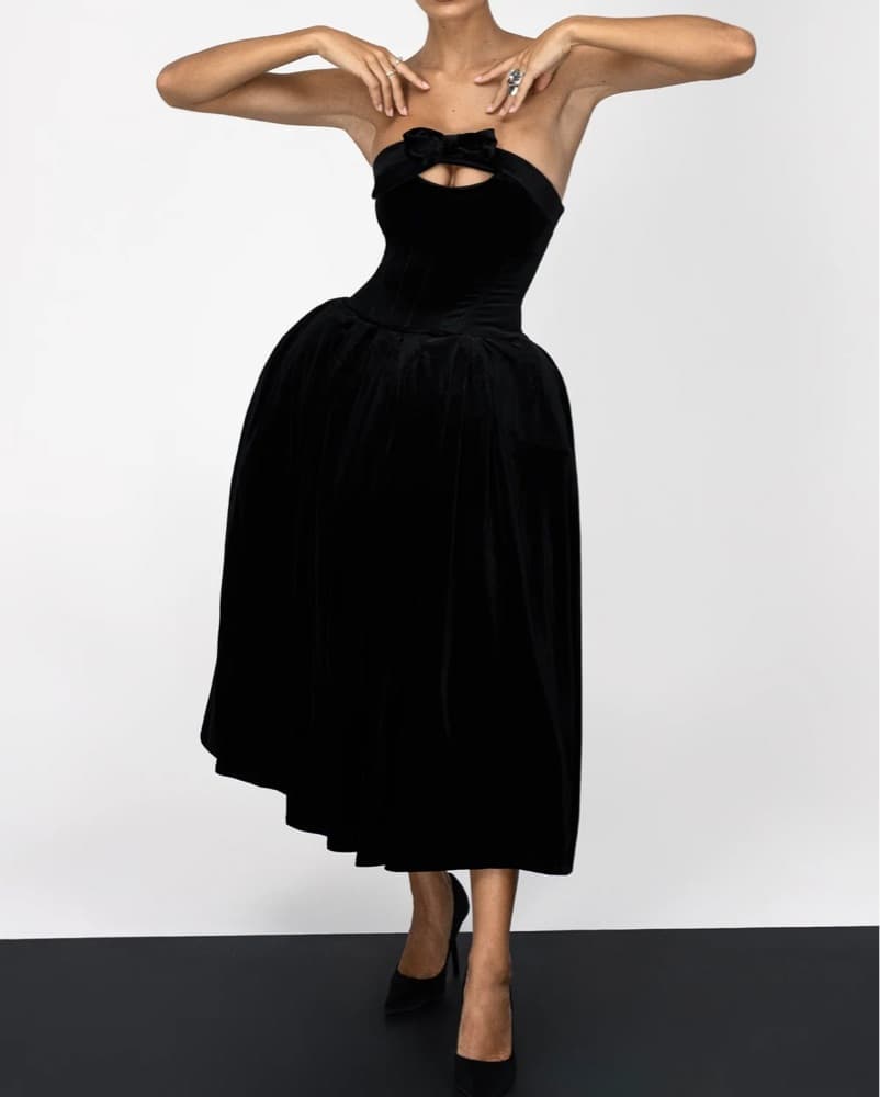 Club L london Velvet Hepburn Midi Dress - Image 1