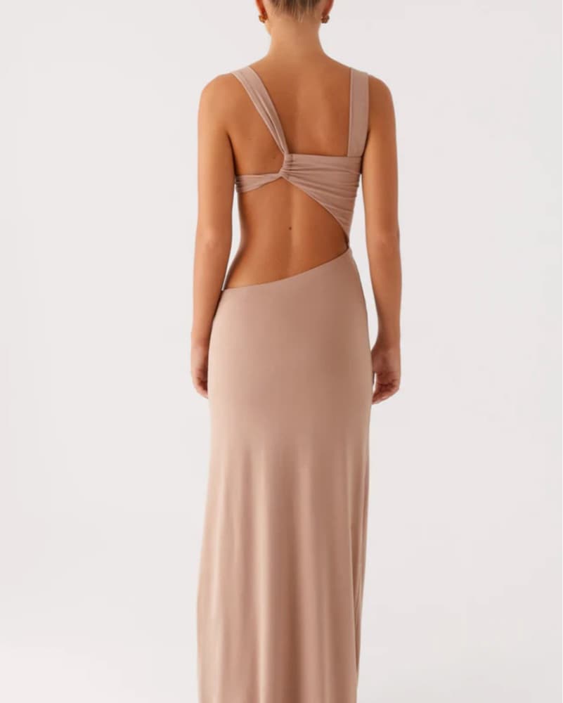 Sexy Nude Bodycon Gown Cut Out  - Image 2