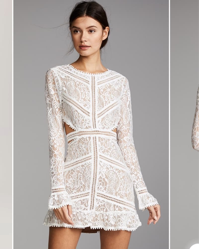  For Love & Lemons White Lace Mini Dress - Image 1
