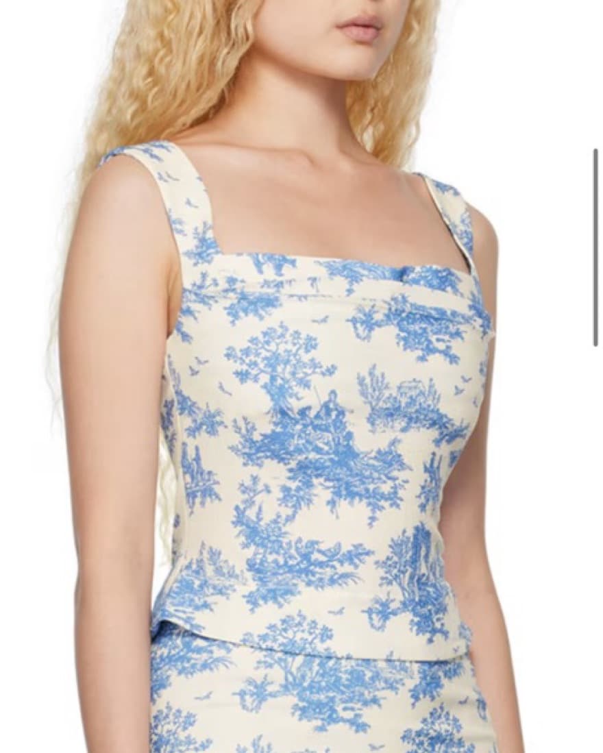 MIAOU Blue And White Corset - Image 4