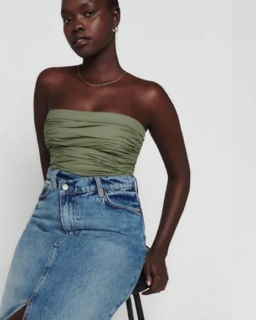 Ruched Olive Green Top - Image 3