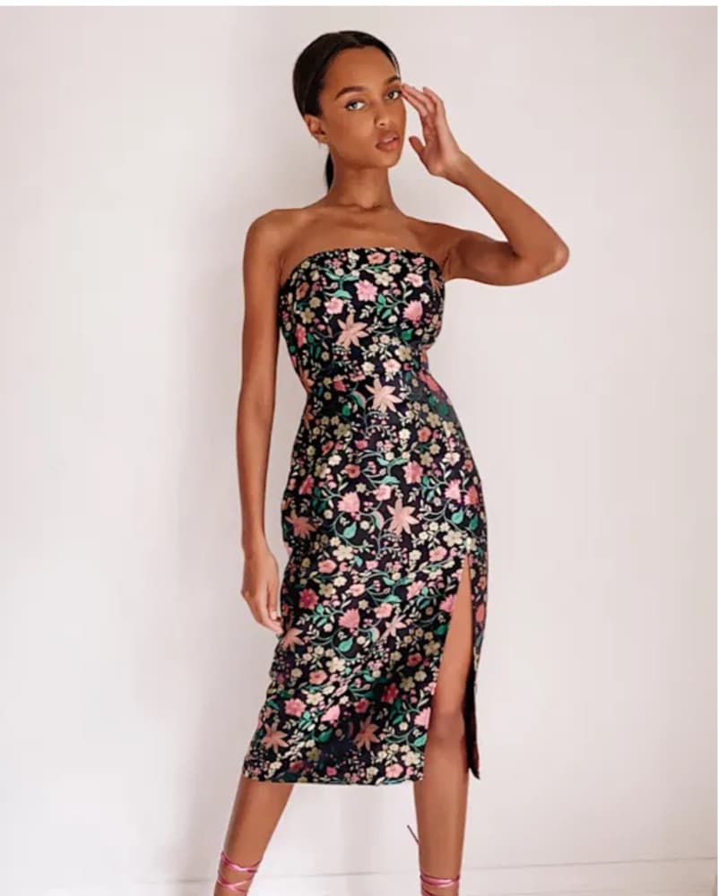 Lulu’s Strapless Wedding Guest Dress - Image 1