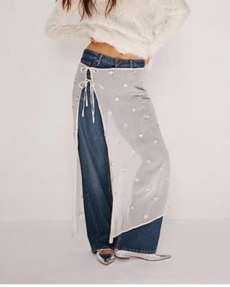 Sheer Beaded Sarong - Image 1