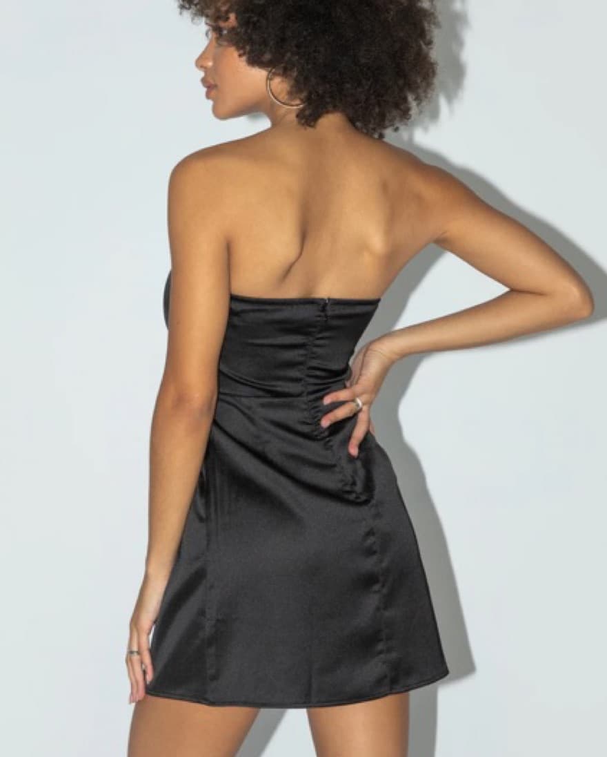 Luca Strapless Mini Dress Black - Image 2