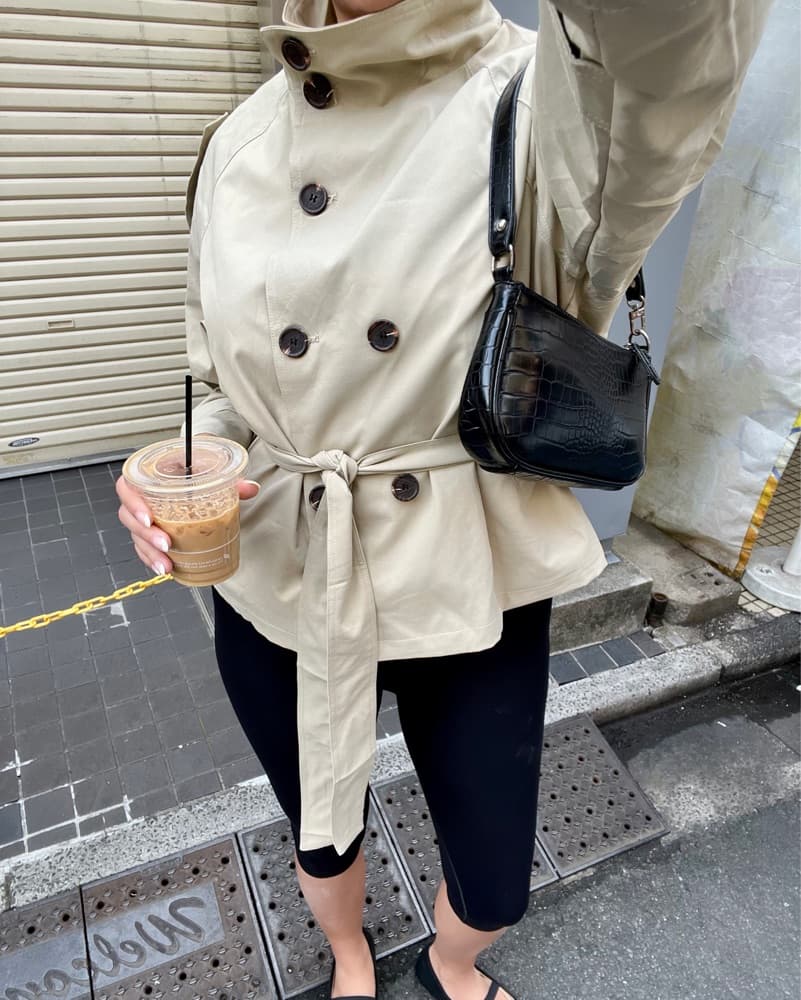 Cropped Trench Coat - Image 1