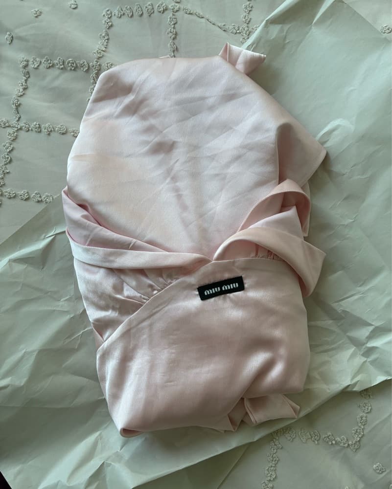 Miu Miu Elegant Pink Wrap Dress - Image 3