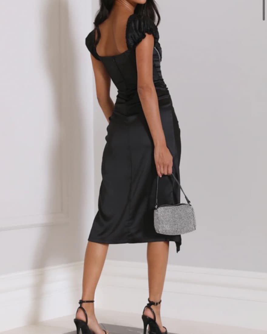 Trying To Impress Midi Black Dress - Image 3