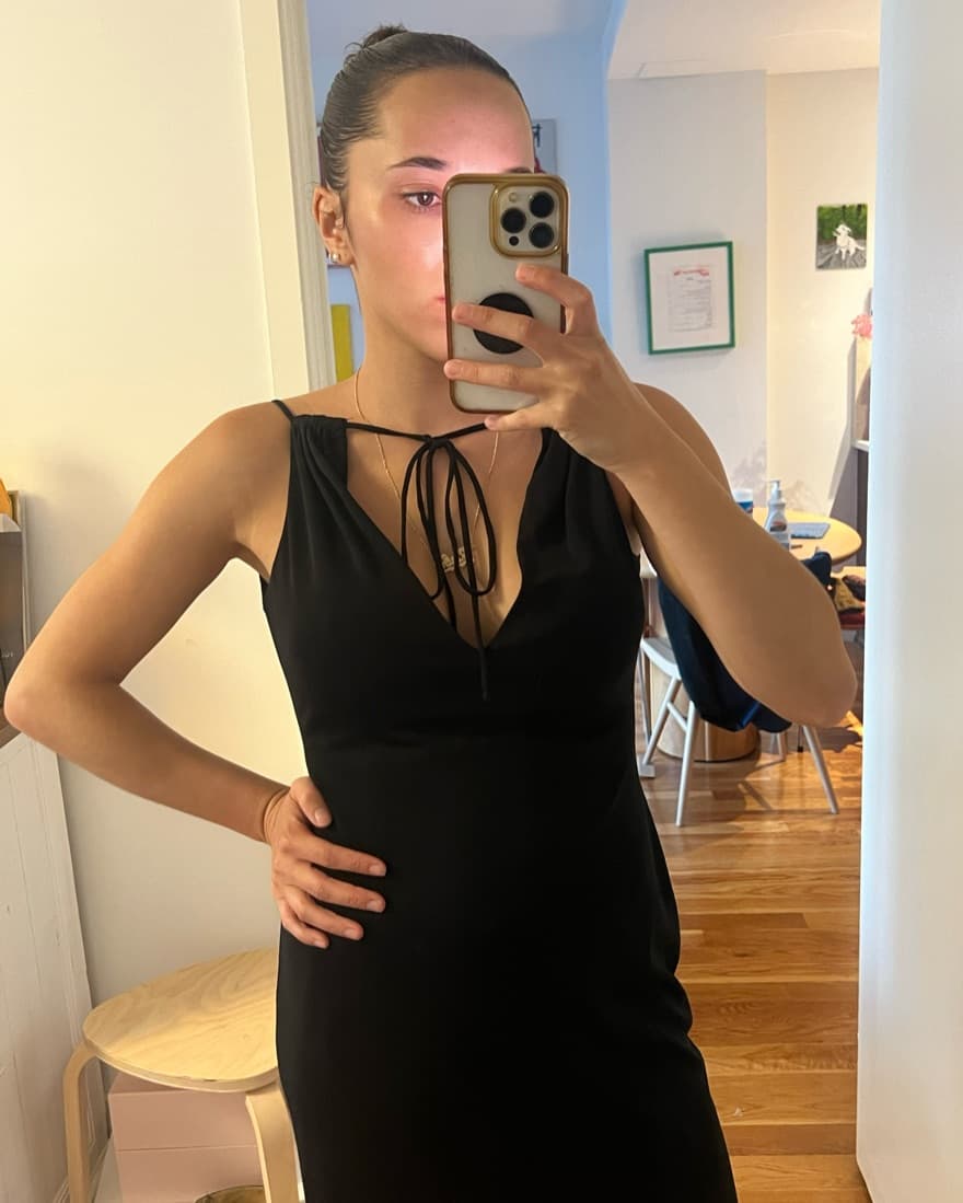 Vintage High Low Black Dress - Image 2