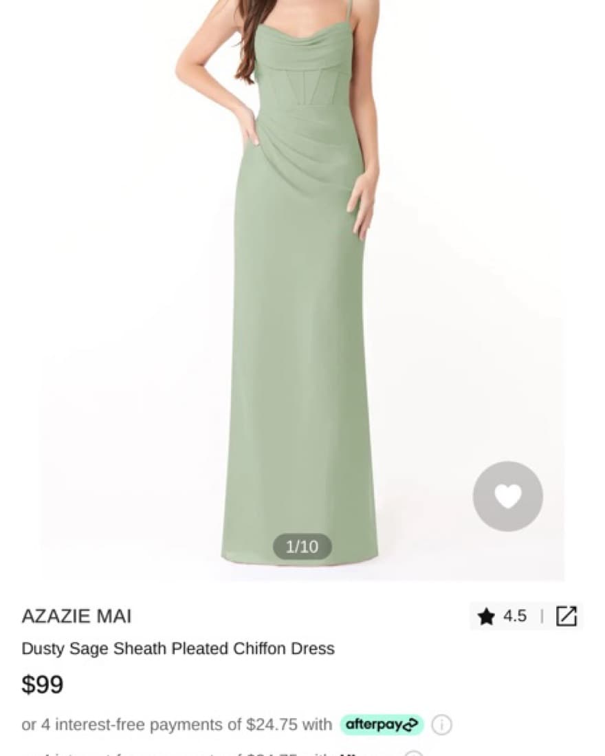 Dusty Sage Green Dress - Image 1
