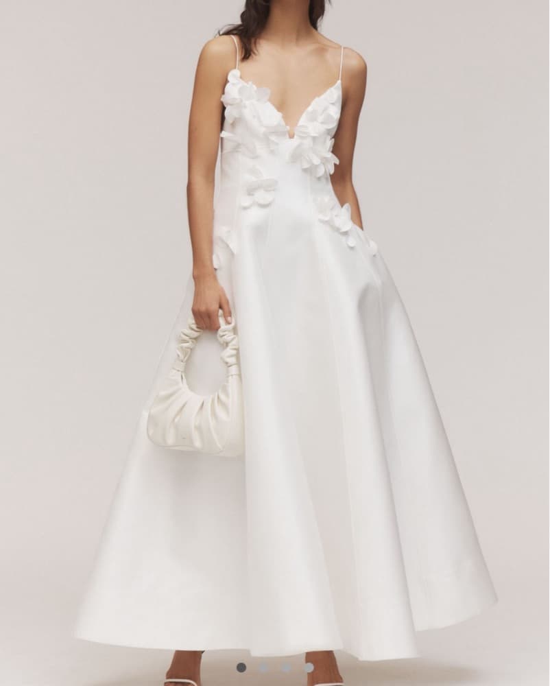 Acler Floral Applique White Bridal Dress - Image 1