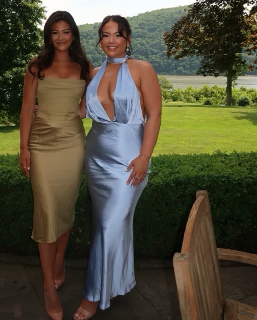 selfie leslie blue halterneck dress  - Image 1