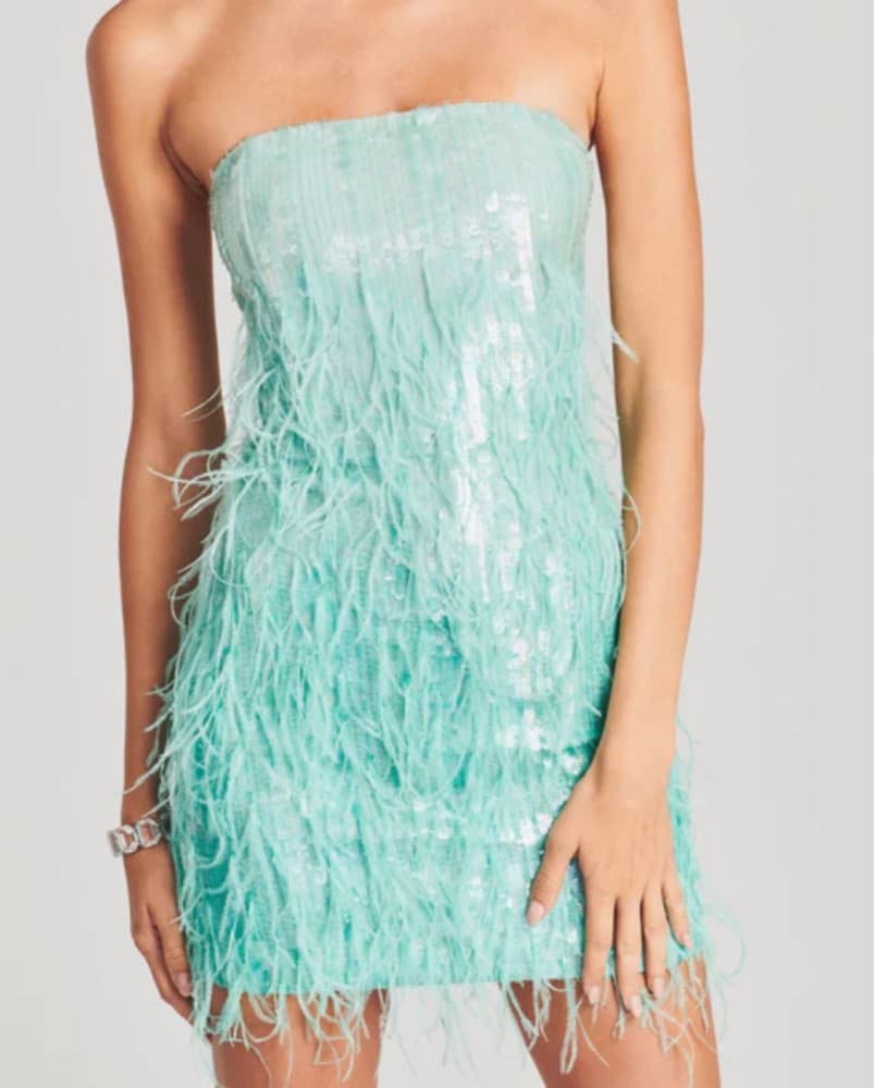 Retrofete ANASTASIA SEQUIN FEATHER DRESS - Image 1