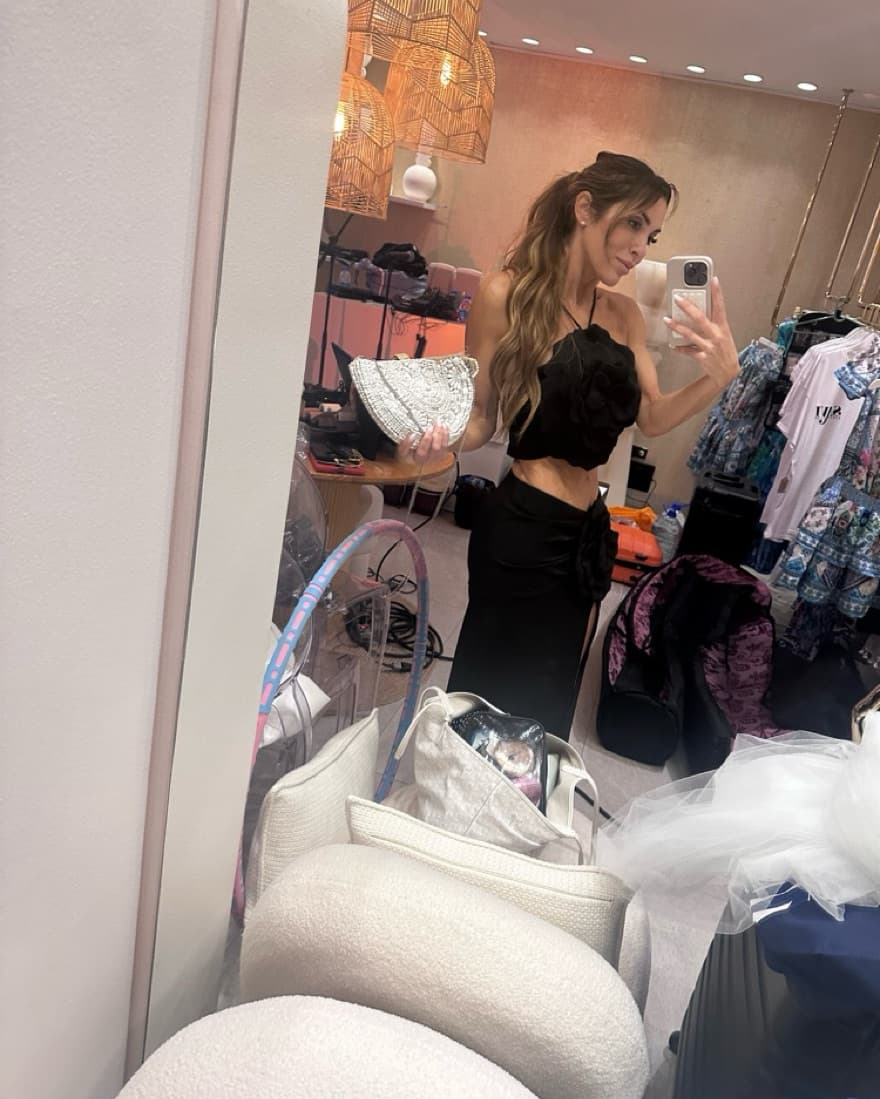 Elegant Cutout Crop Top and Slit Dress - Image 2