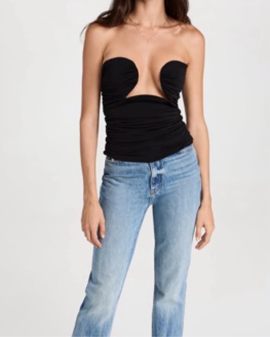 Black Dominique Wire Bustier Top - Image 1
