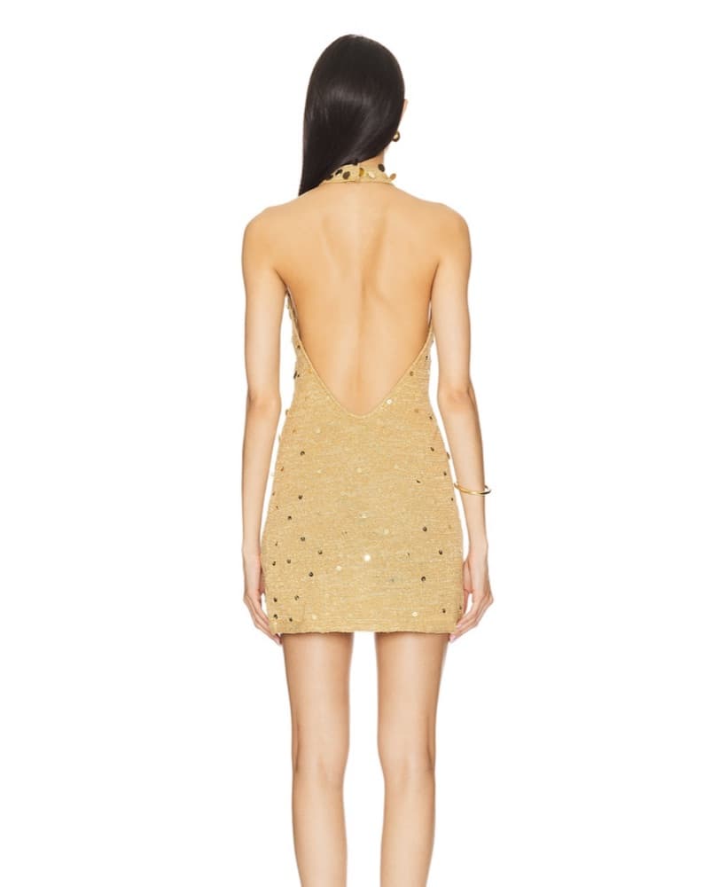 Asta Resort Gold Mini Dress - Image 3