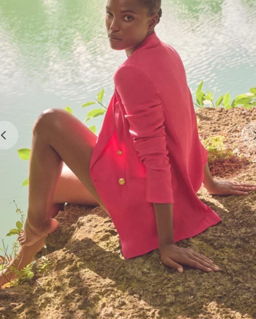 Veronica Beard Linen Fuschia Blazer - Image 3