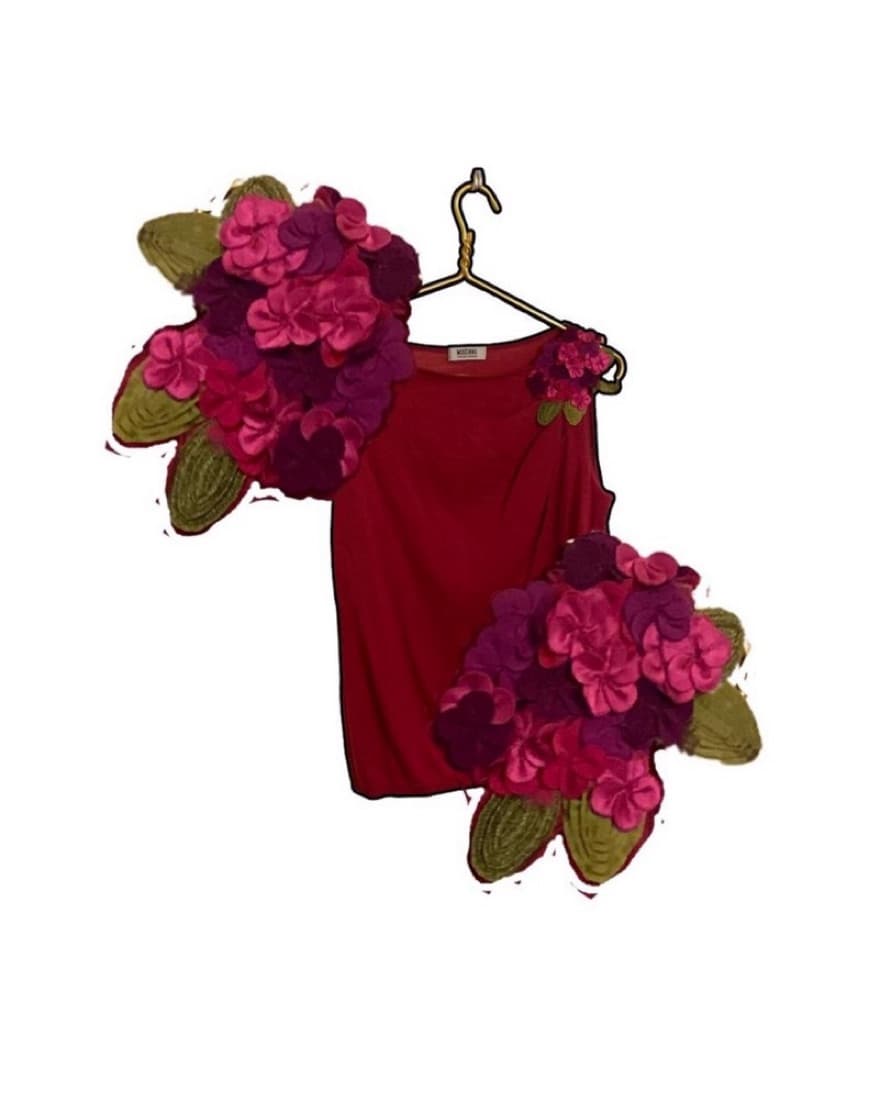 Vintage Floral Applique Knit Tank - Image 1
