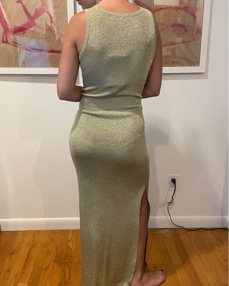Munthe Gold Maxi Dress - Image 3