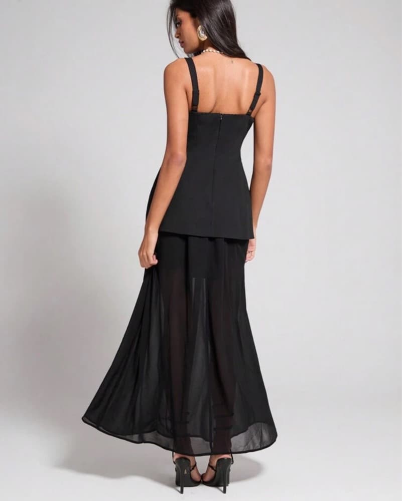 Black Peplum Dress - Image 2