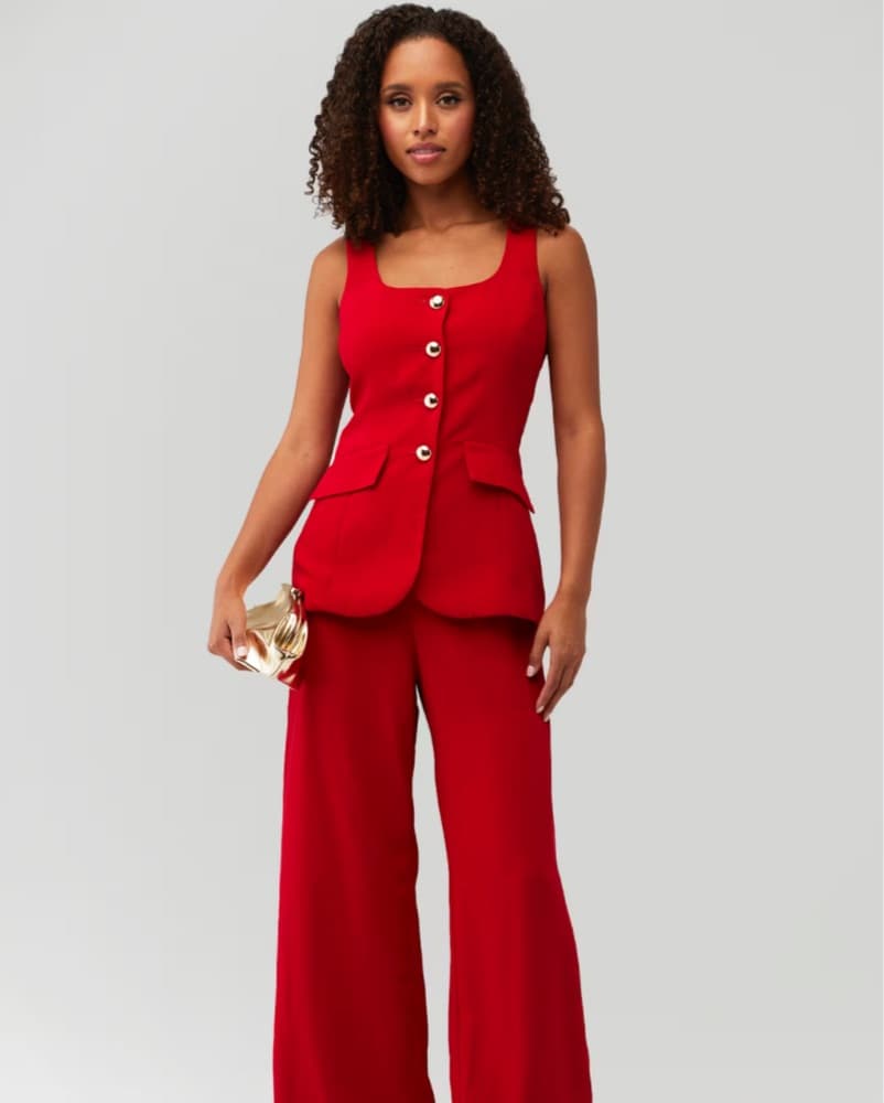 Amanda Uprichard Red Jumpsuit - Image 1